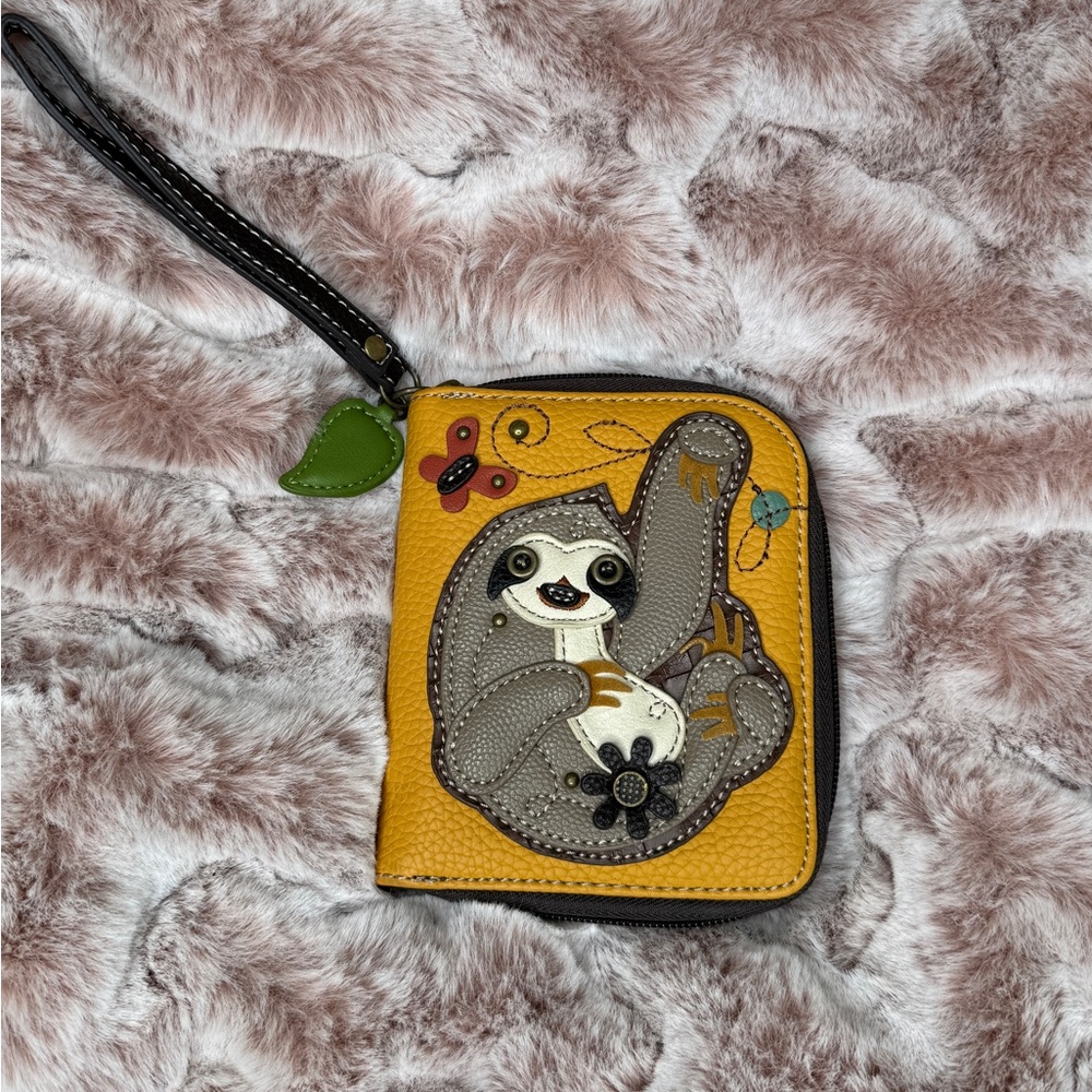 Chala Sloth Zip Wallet Wristlet